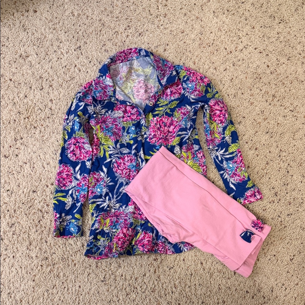 Lilly Pulitzer Girl’s Matching Set - Blue and Pink Floral
